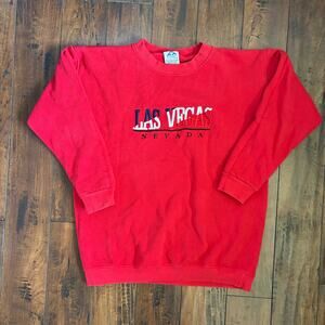 Vintage Las Vegas Alstyle Sweatshirt Mens M Red Nevada Heavyweight 90s